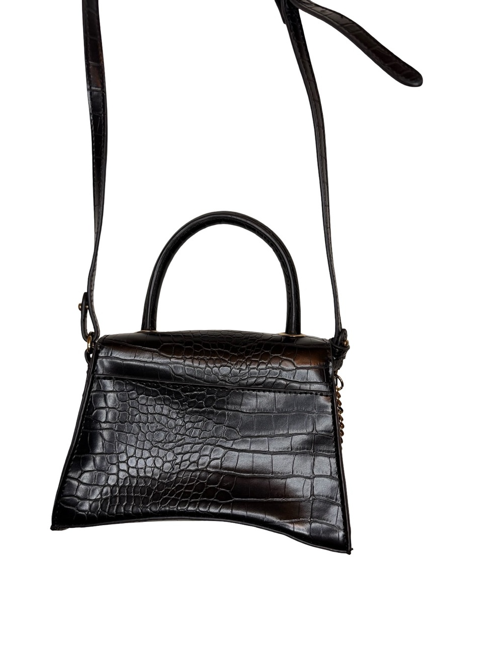 Forever 21 Black Croc-Embossed Mini Top-Handle Crossbody - Picture 4 of 5